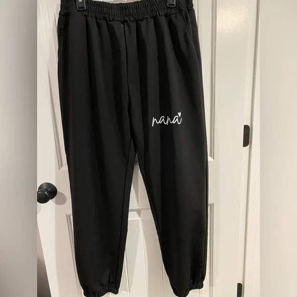 Black 'nana' Sweatshirt and Pants Set - Picture 4 of 7